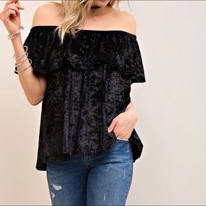 Black velvet top